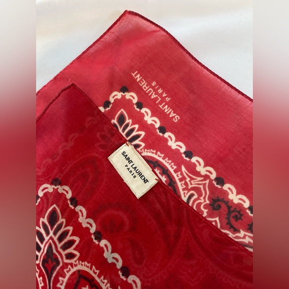 Red Saint Laurent large Bandana - Picture 1 of 8